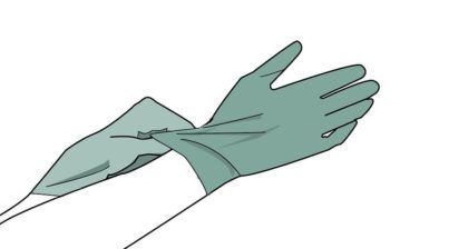 Наденьте хозяйственные резиновые перчатки