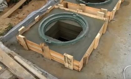 Армированная решетка залита бетоном