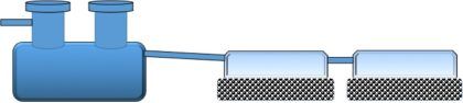 Схема септика с двумя инфильтраторами